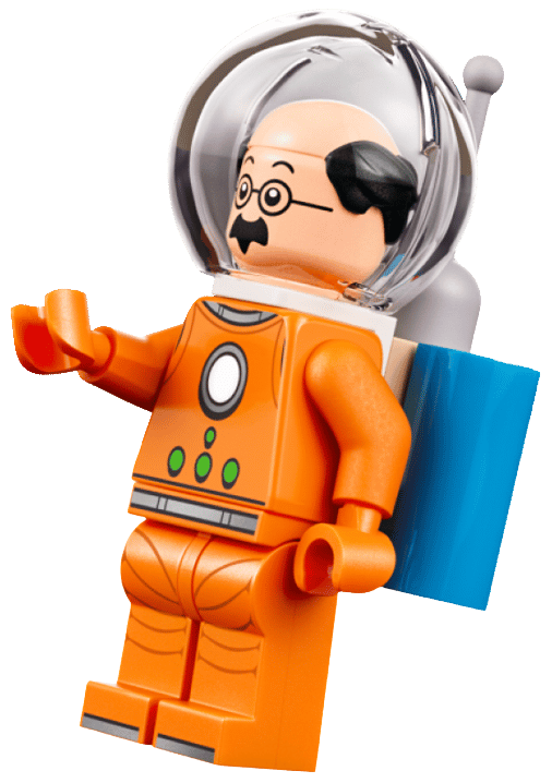 Minifig LEGO Tournesol du set Fusée Tintin 21367