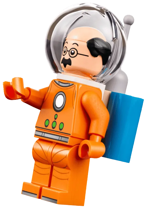 Minifig LEGO Professeur Tournesol en combinaison spatiale